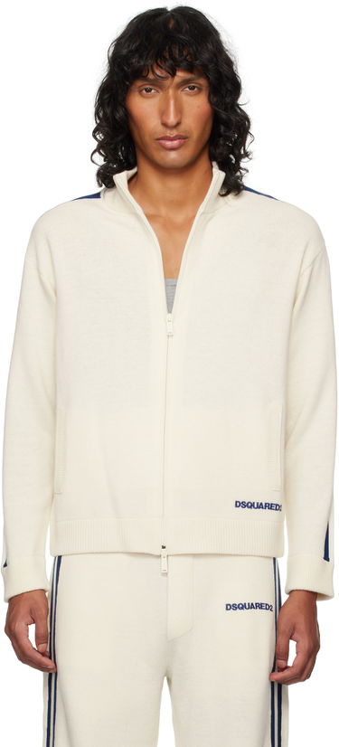 Pleteni pulover DSQUARED2 Dsquared2 Zip-Up Knit Sweater Bela | S74HA1437_D13051, 0