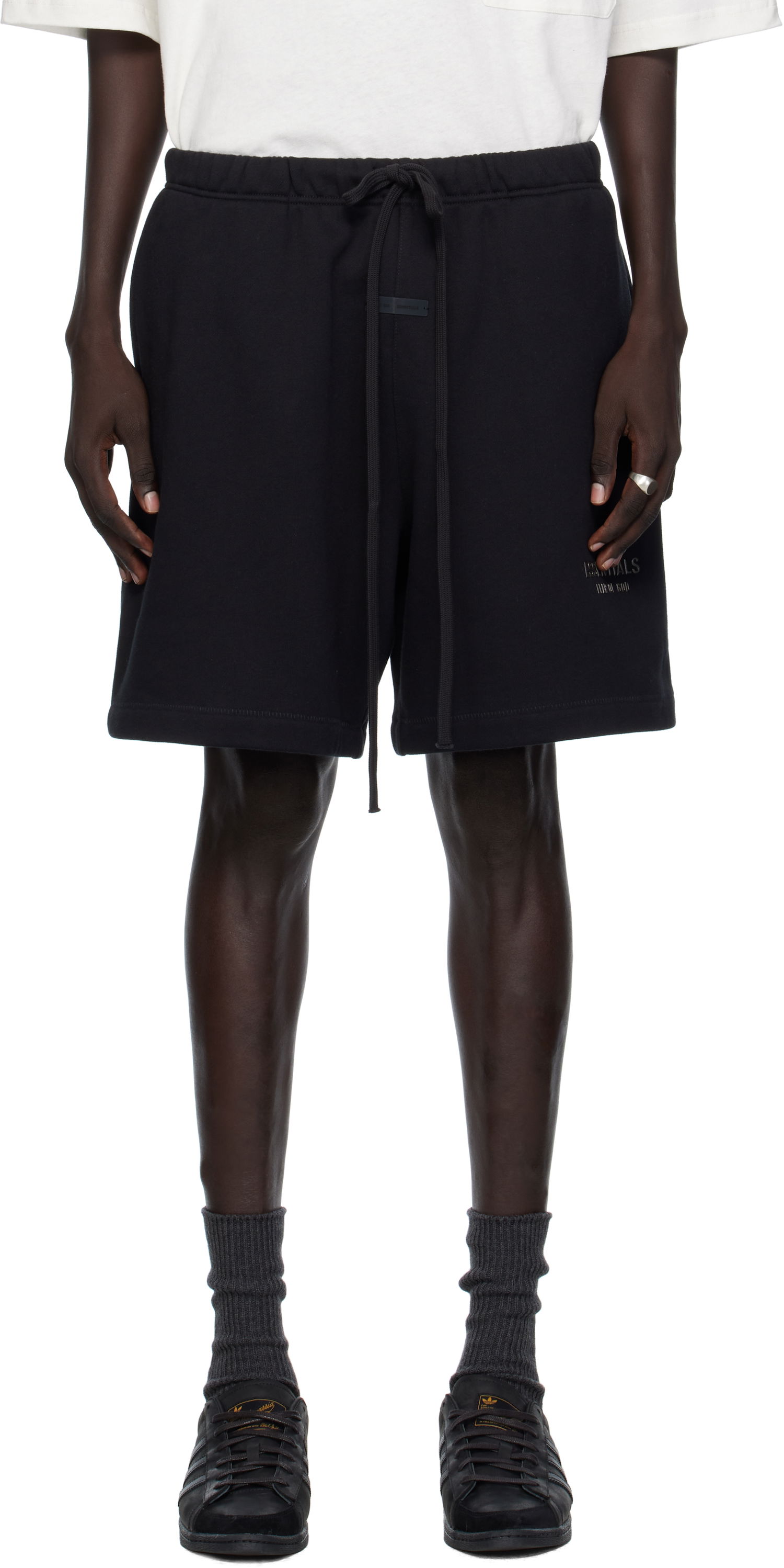 Kratke hlače Fear of God ESSENTIALS Soccer Fleece Shorts Črna | 160SP252000F, 0