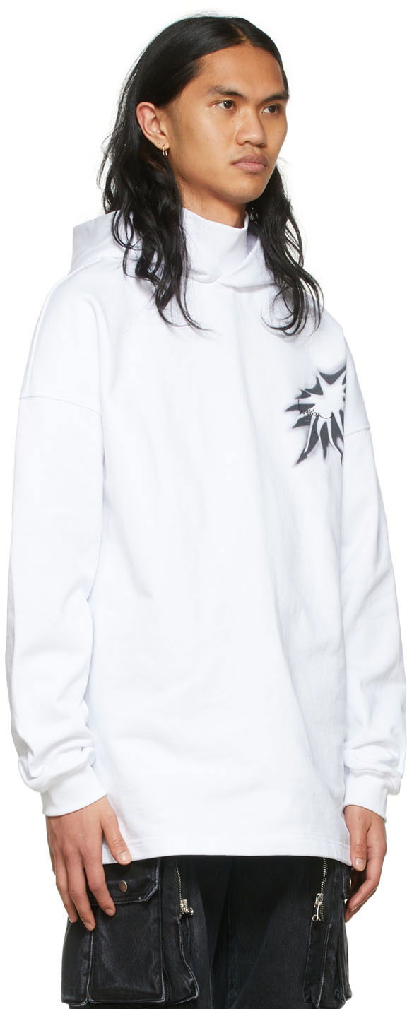 Pulover We11done Graphic Print Cotton Turtleneck Bela | WD-TH1-22-702-U-WH, 1