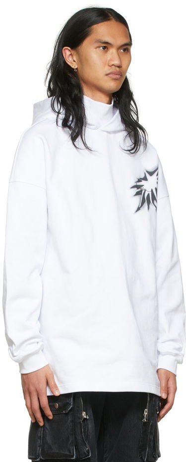 Pulover We11done Graphic Print Cotton Turtleneck Bela | WD-TH1-22-702-U-WH, 1
