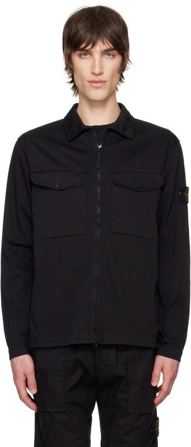 Srajce Stone Island Stretch Cotton Overshirt Črna | K1S15 1200128 S0012, 0