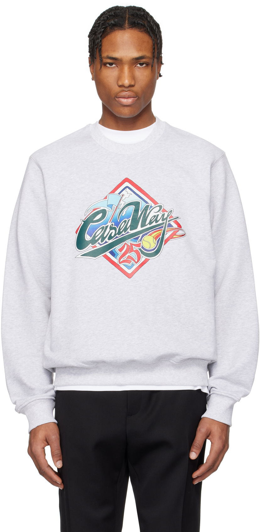 Pleteni pulover Casablanca Casablanca 'Casa Way' Sweatshirt Siva | MS25-JTP-293-02