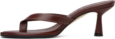 Modni dodatki Aeyde Aeyde Daphne Leather Toe-Post Heeled Sandals Bordo | A11-HS-AEAR75CI187-SS25-955-007, 2