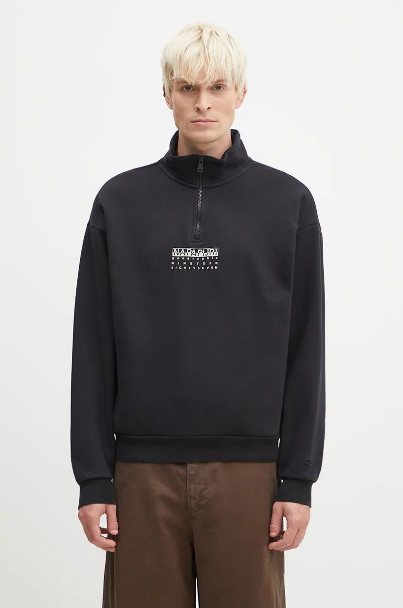 Pulover Napapijri Sweatshirt With Print Črna | NP0A4I6N9411