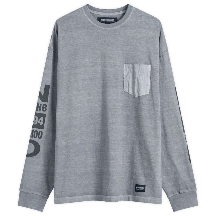 Majica Neighborhood Long Sleeve T-Shirt Grey, Size Large Siva | 242UNNH-CSM03-GRY