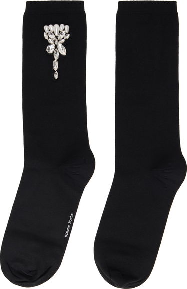 Nogavice Simone Rocha Simone Rocha Embellished Carnation Socks Črna | SOCK 58 0639, 1