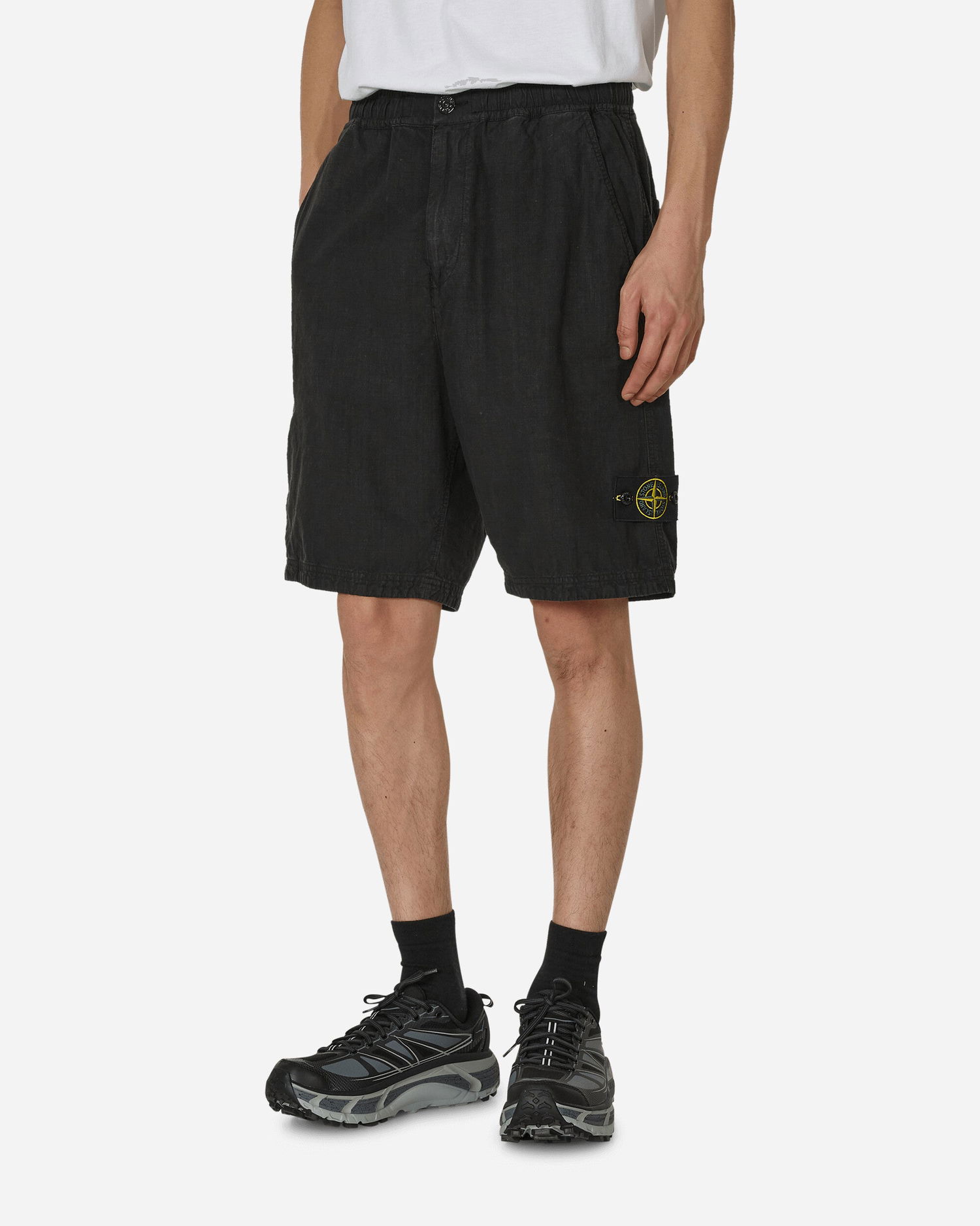 Kratke hlače Stone Island Lino Nylon Tela-TC Shorts Črna | 8015L0530 V0029, 1