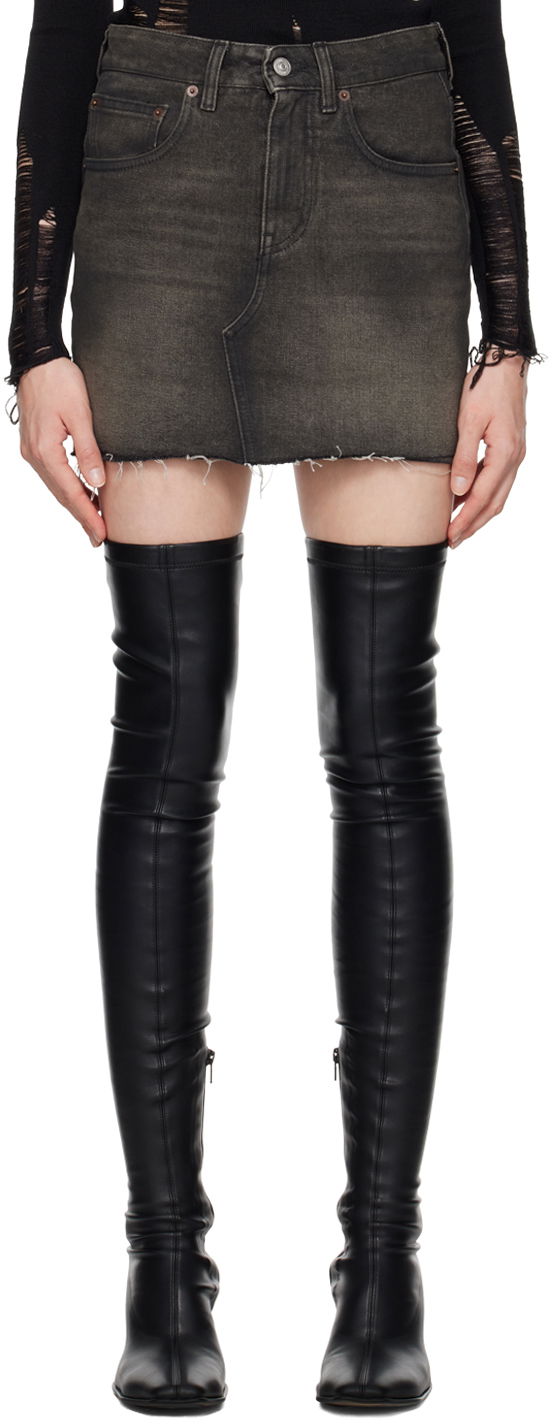 Krila Maison Margiela Faded Denim Miniskirt Rjava | S62ME0011 S30848