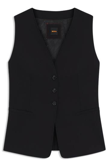 Telovnik BOSS Adjustable Waistcoat in Stretch Crepe Črna | 50549419