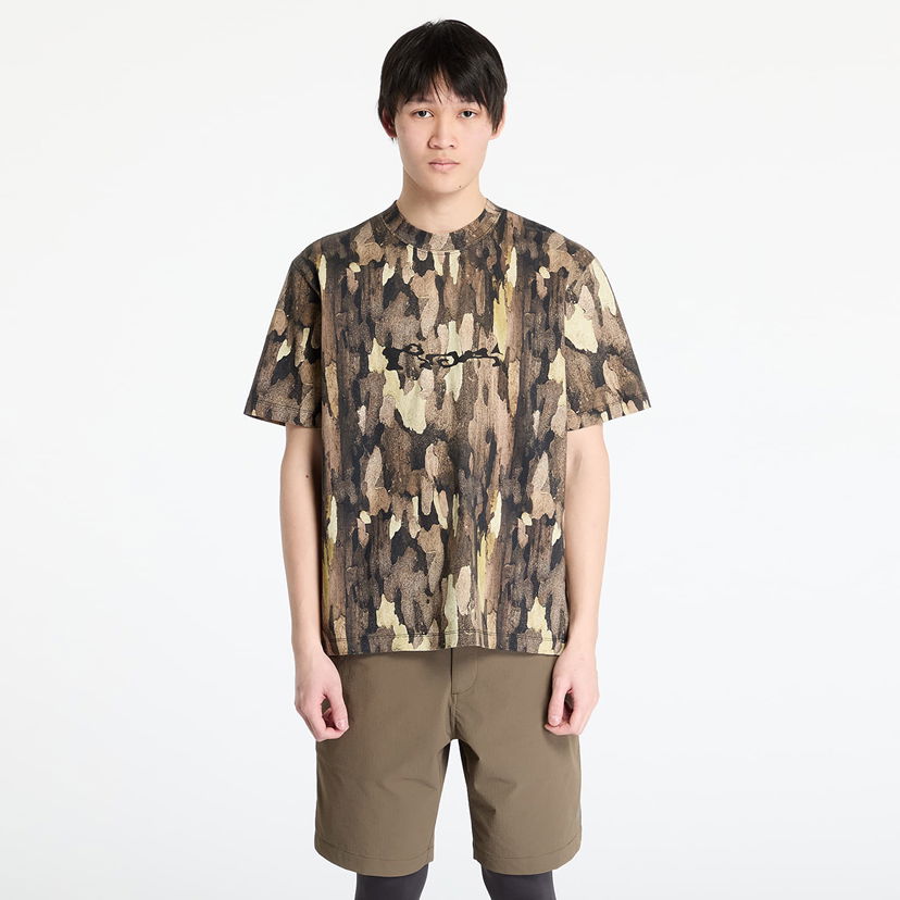 Majica ROA ROA Bark Camouflage T-Shirt Rjava | RBMW0440JY43 GRN0027
