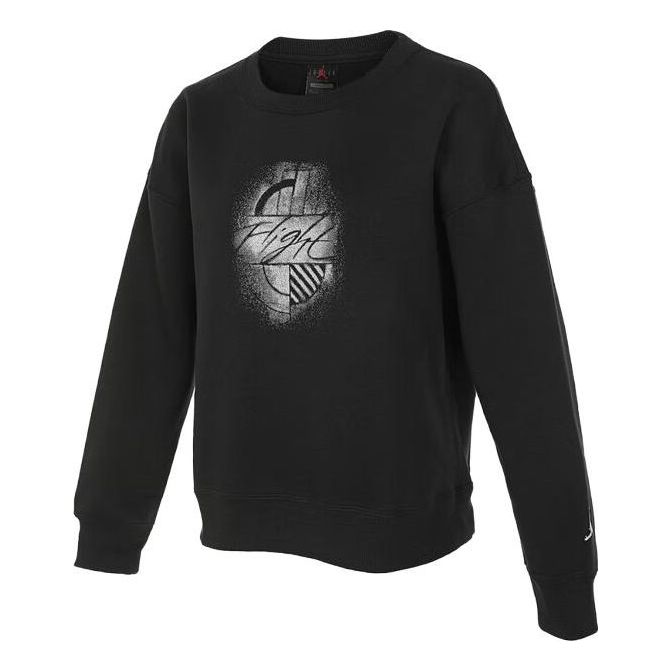 Pleteni pulover Jordan Fleece Graphic Sweatshirt Črna | FD7158-010