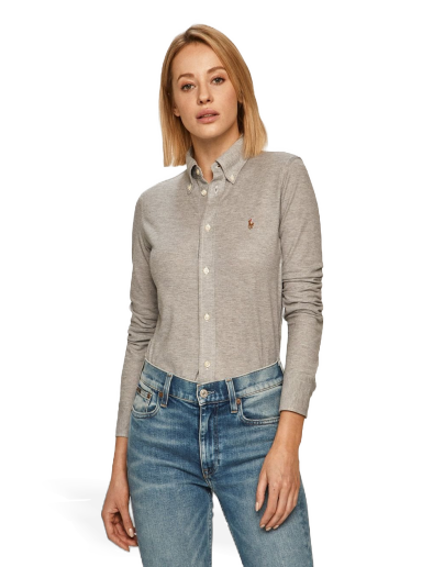 Srajce Polo by Ralph Lauren Cotton Shirt Siva | 211664427021