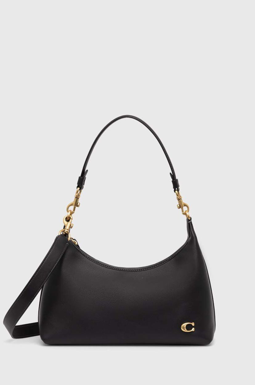 Torba za čez ramo Coach Leather Shoulder Bag Črna | CR981
