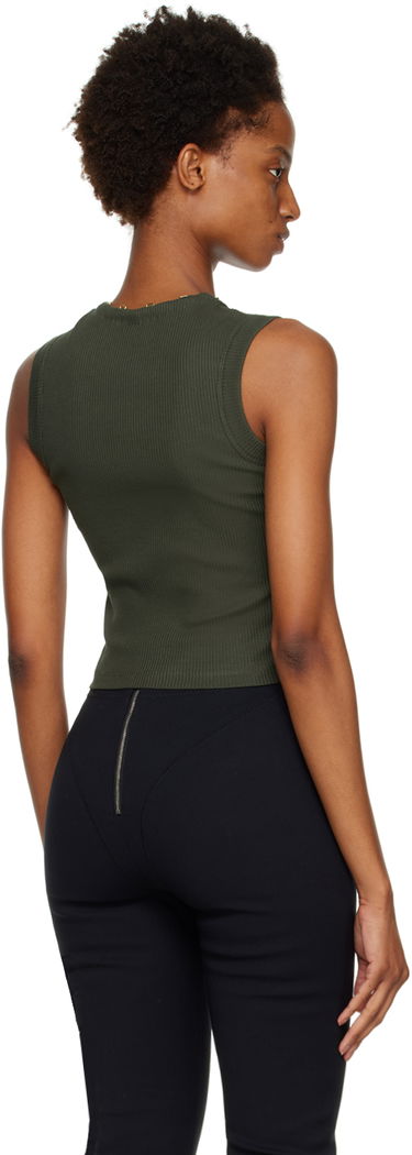 Majica brez rokavov Dion Lee Hook & Eye Ribbed Tank Top Zelena | C3075F22, 2