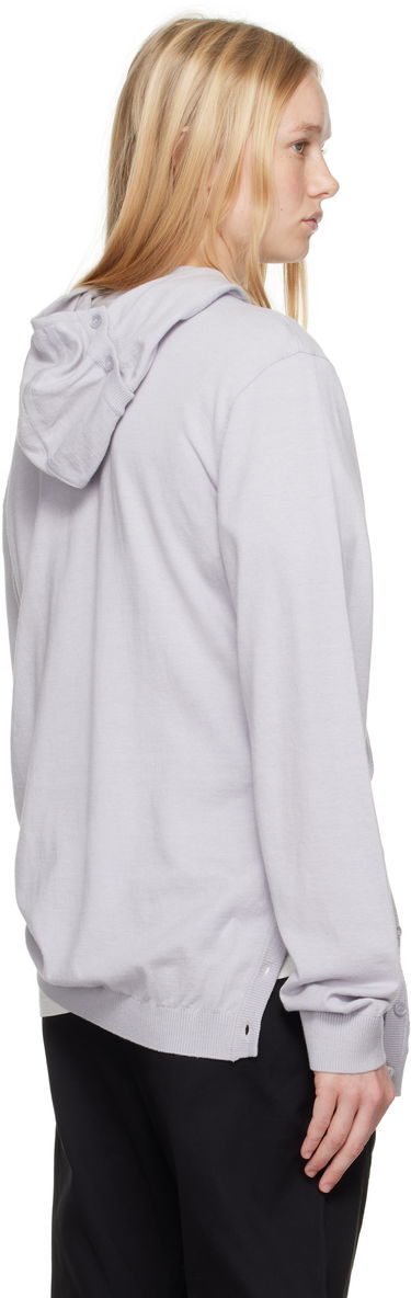 Pleteni pulover Post Archive Faction (PAF) 8.0 Center Knit Hoodie by Post Archive Faction (PAF) Siva | 8.0 KHC-LG, 2