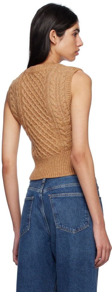 Pleteni pulover rag & bone Elizabeth Cable Knit Vest Rjava | WAS22HS031SM31, 2