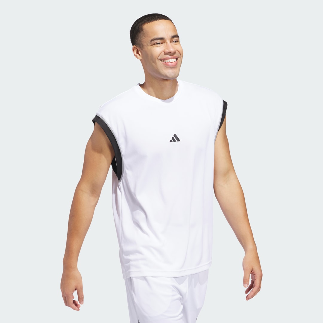 Majica brez rokavov adidas Performance Sleeveless Basketball Shirt Bela | JN4724, 1