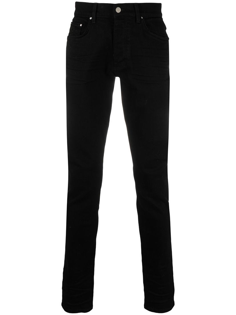 Kavbojke AMIRI Stack Mid-Rise Skinny Jeans Črna | MDS001