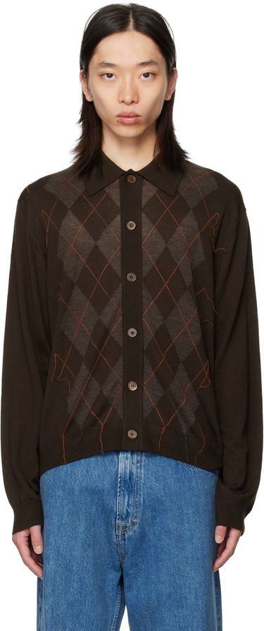 Pleteni pulover OUR LEGACY Our Legacy Evening Argyle Cardigan Rjava | M4253EP, 0