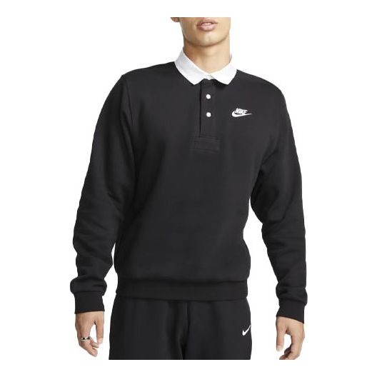 Pleteni pulover Nike Club Fleece Plush Long Sleeve Shirt Črna | DX0538-010