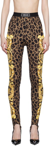 Stirrup Leggings With Baroque Print