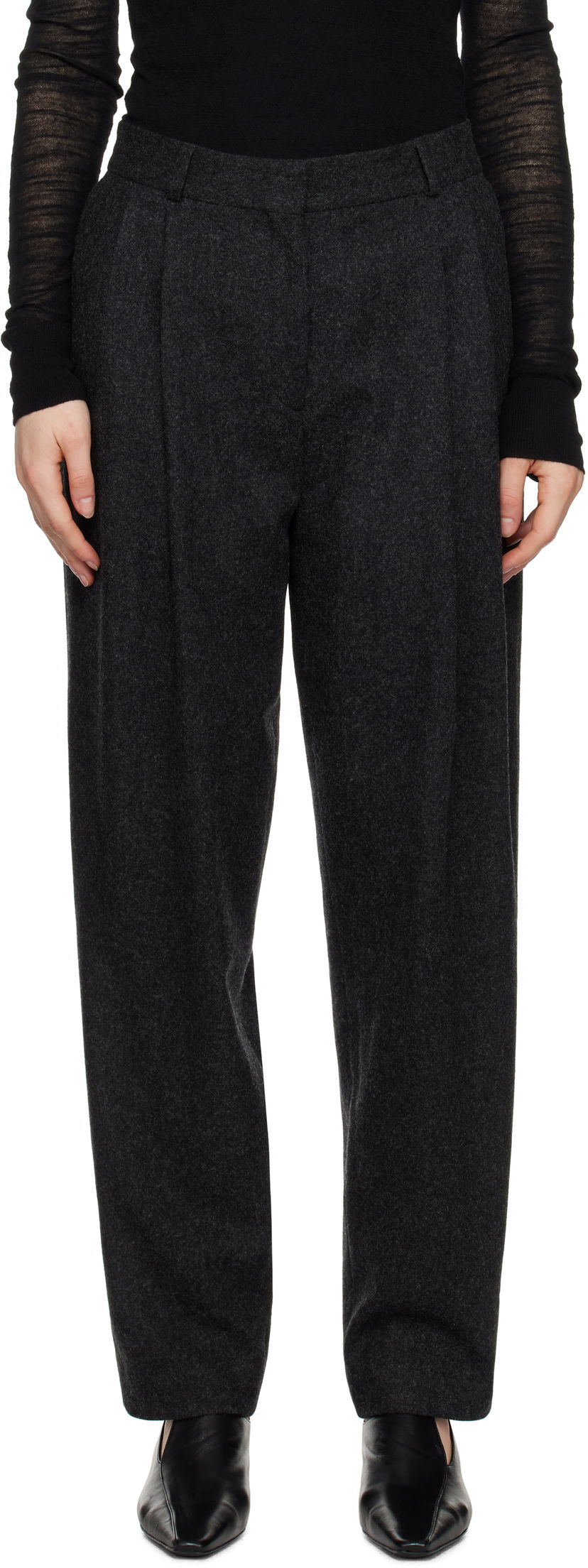 Hlače TOTEME TOTEME Double-Pleated Tailored Trousers Siva | 251-WRB847-FB0024