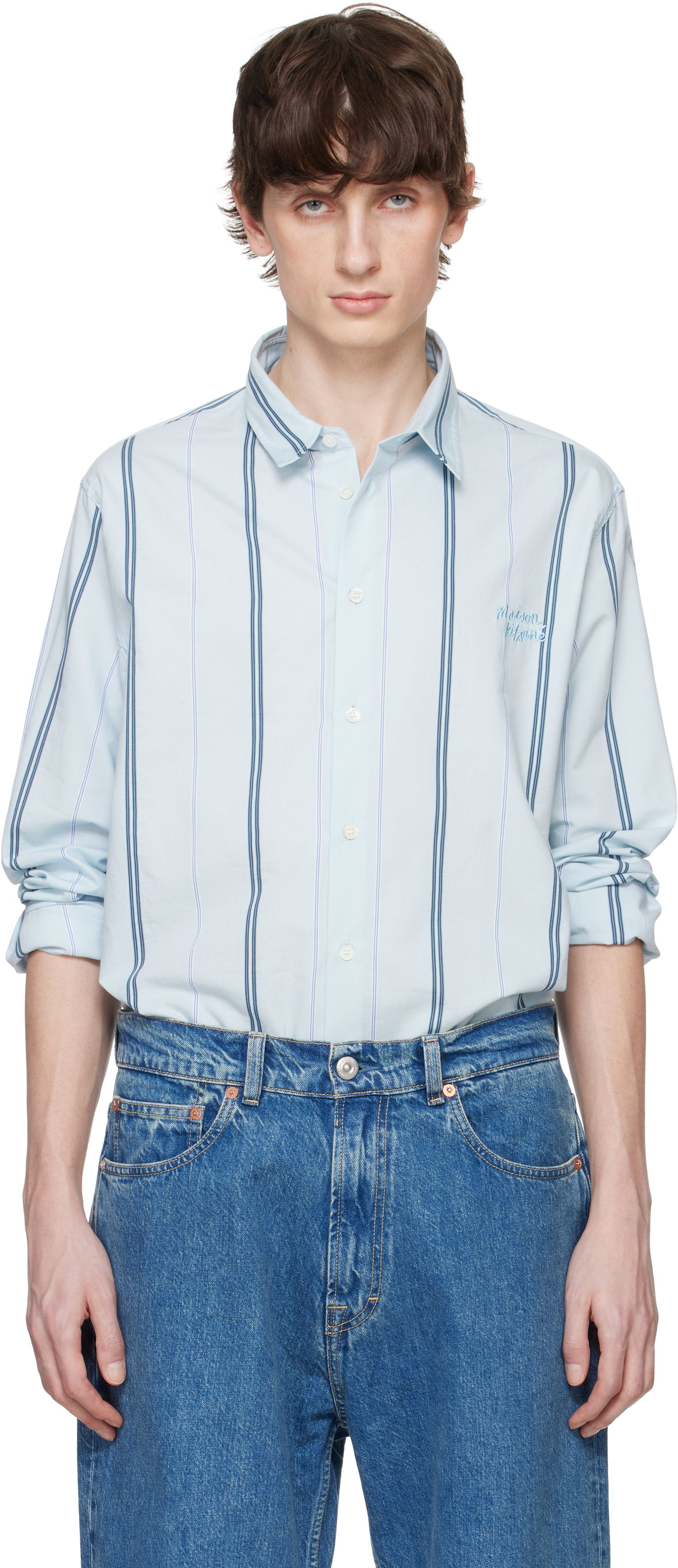 Srajce MAISON KITSUNÉ Maison Kitsuné Relaxed Shirt Modra | MM00403WC5029, 0