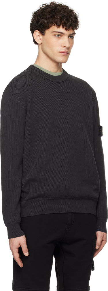 Pleteni pulover Stone Island Stone Island Ribbed Organic Cotton Crewneck Sweater Siva | K1S15 5100054 S00D8, 1