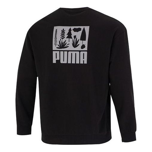 Pulover Puma Crew Neck Sweatshirt with Graphic Print Črna | 538780-01
