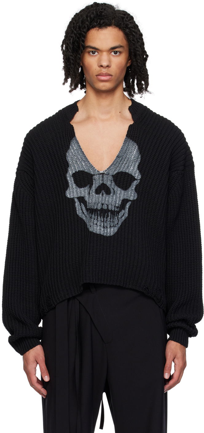 Pleteni pulover Ottolinger Ottolinger Skull Knit Sweater Črna | 706203