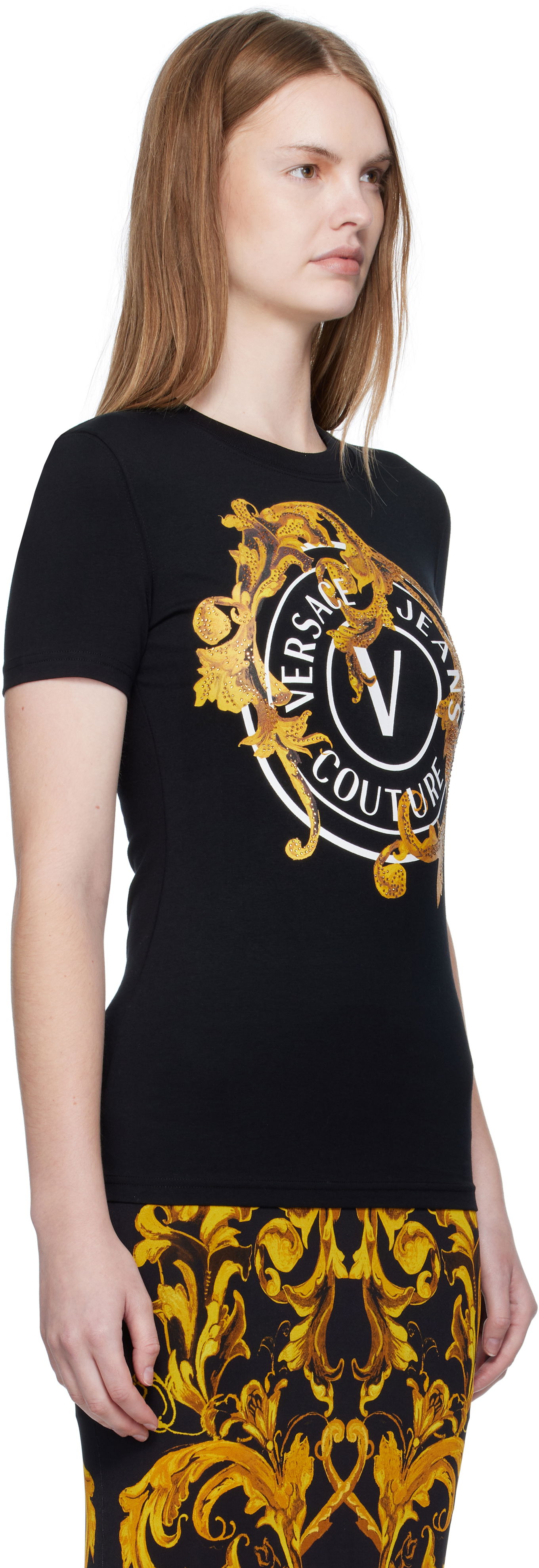 Majica Versace Versace Jeans Couture Printed T-Shirt Črna | E79HAHE01_ECJ02E, 1