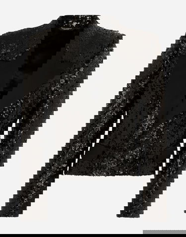 Jakna Dolce & Gabbana Sequin Embellished Single-Breasted Jacket Črna | G2UC0TFLSGDN0000, 0