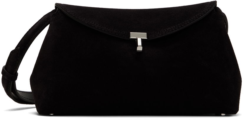 Torbica TOTEME TOTEME T-Lock Suede Clutch Črna | 234-WAL944-LE0004