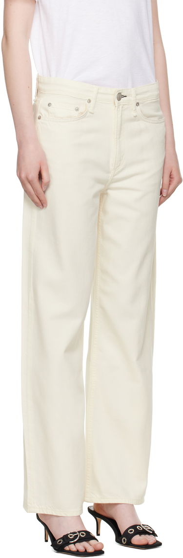 Kavbojke rag & bone Rag & Bone 'The Logan' Mid-Rise Wide Leg Jeans Bela | WDD22H2786STEC, 4