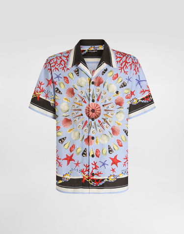 Srajce Dolce & Gabbana Dolce & Gabbana Linen Canvas Shirt with Shell Print Modra | G5JH9TFP4NRHC5PJ, 0