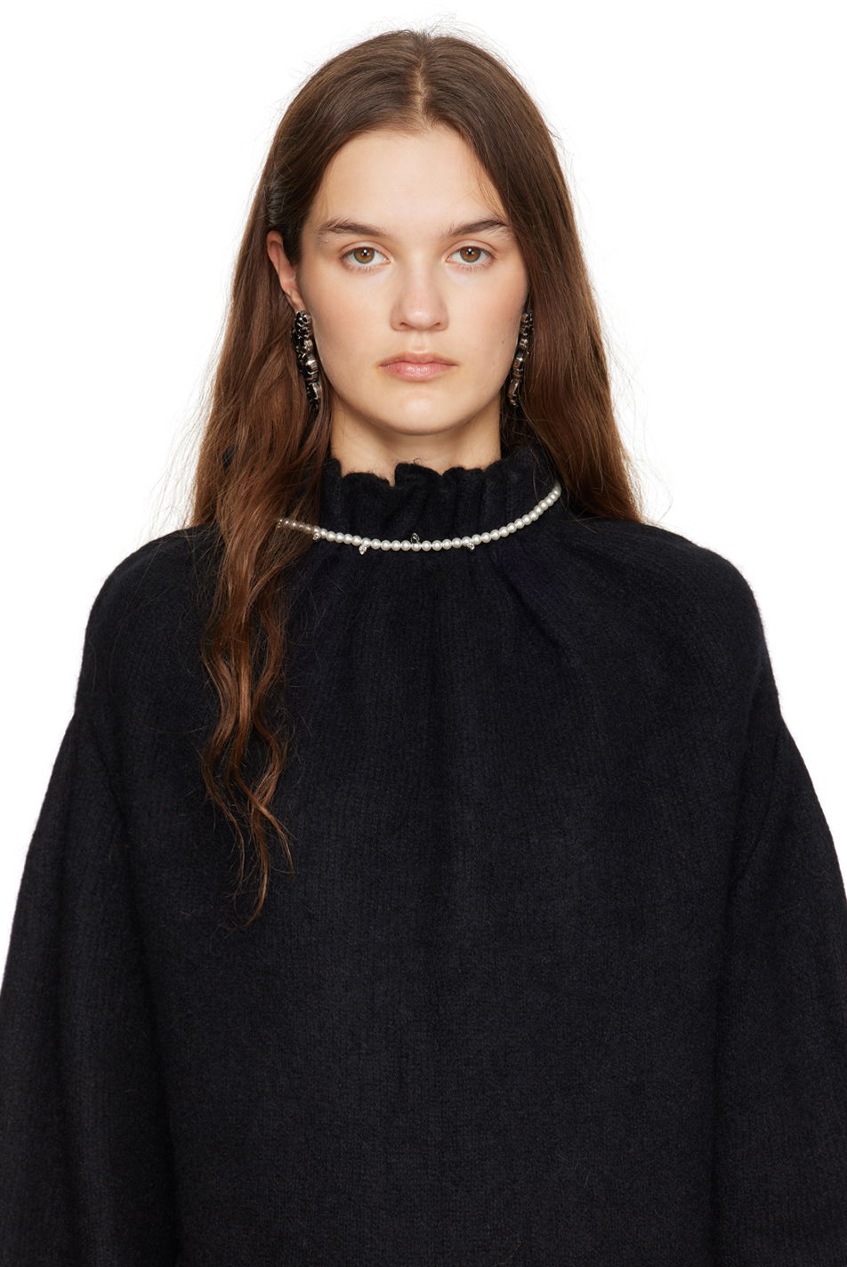 Ogrlica Simone Rocha Simone Rocha Pearl & Crystal Dagger Choker Necklace Bela | NKS65 0913, 1