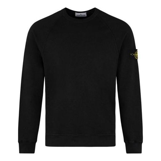 Pleteni pulover Stone Island Logo Patch Crewneck Sweatshirt Črna | 741566060-V0029