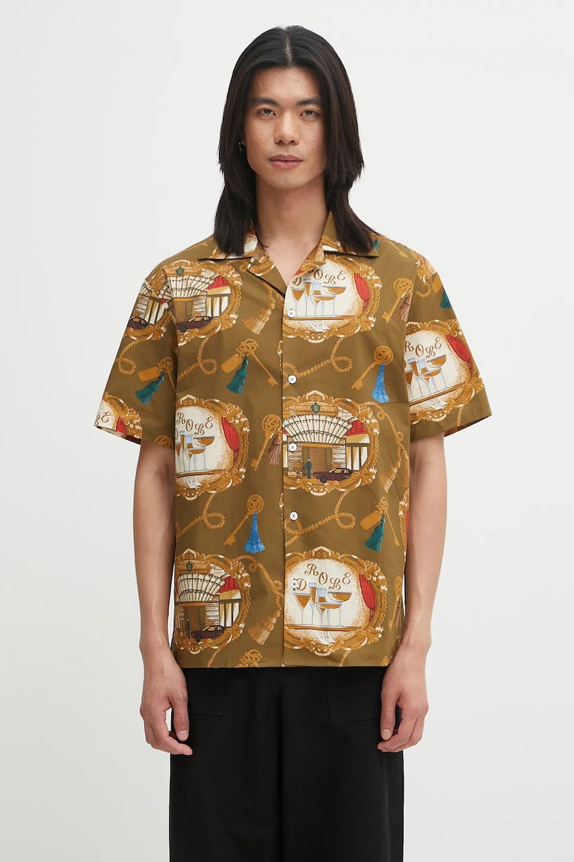 Srajce Drôle de Monsieur Drôle de Monsieur La Chemise Grand HUtel Regular Fit Shirt Rjava | H.SH228.LI010