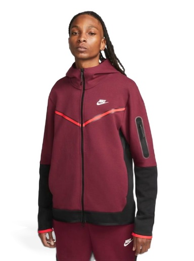 Pulover Nike Sportswear Tech Fleece Full-Zip Hoodie Rdeča | CU4489-639