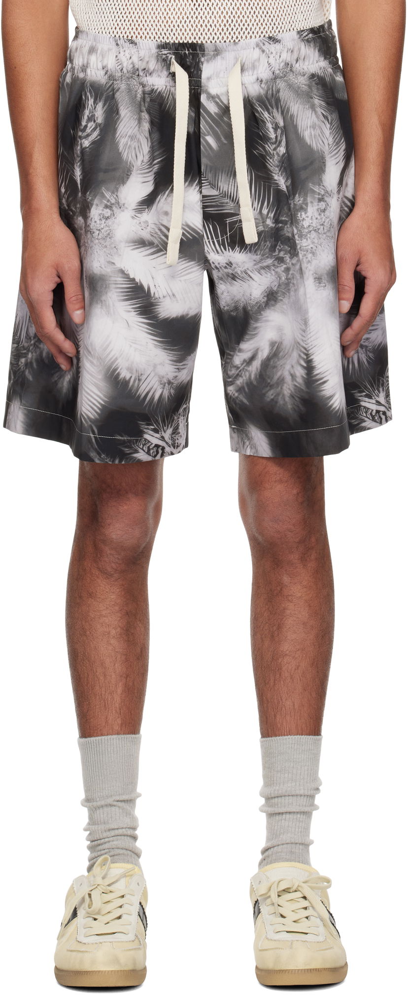 Kratke hlače Palm Angels Palm Angels Blueprint Palms Shorts Večbarvna | PMCB058S25FAB0021003