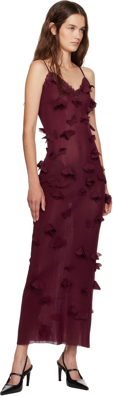 Obleke Coperni Coperni Butterflies Techno Midi Dress Bordo | COPML166Y3015, 3