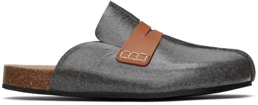 Modni dodatki JW Anderson JW Anderson Laminated Felt Mules Siva | ANM42503D