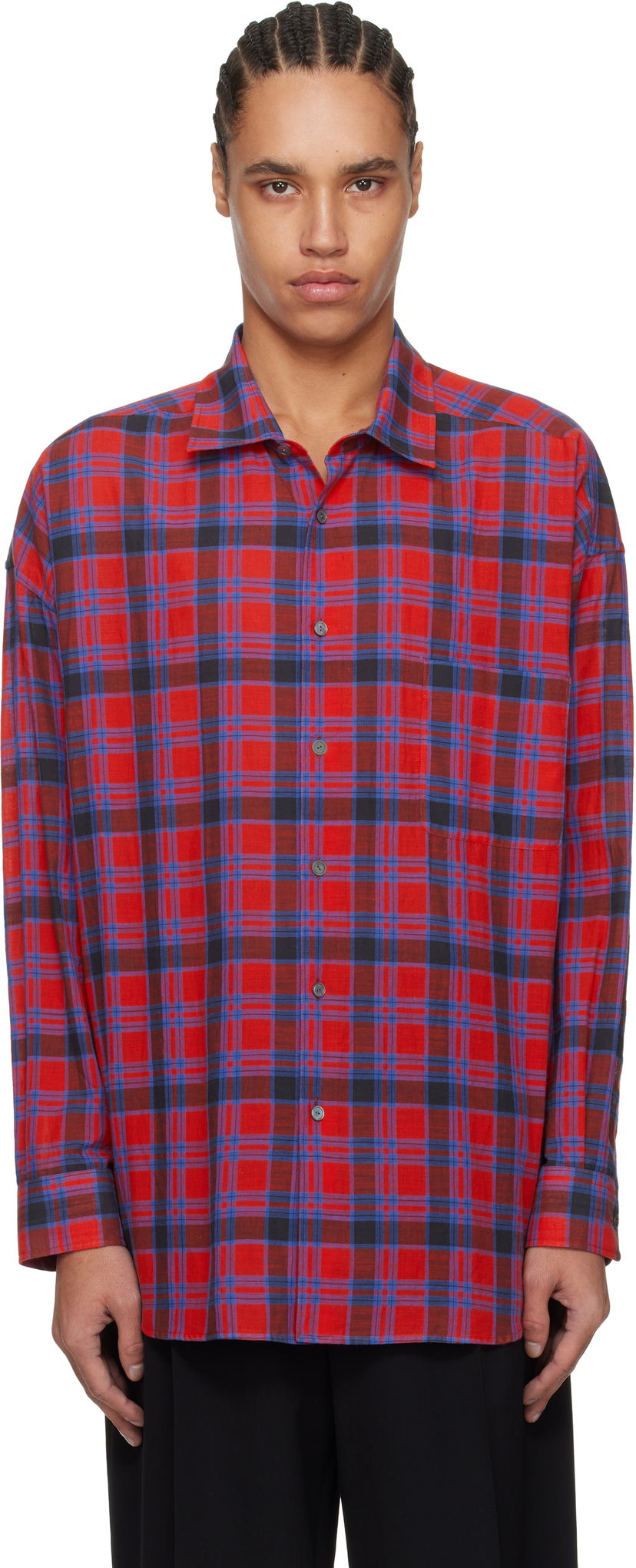 Srajce The Row The Row Lancaster Plaid Shirt Rdeča | 882-W3796
