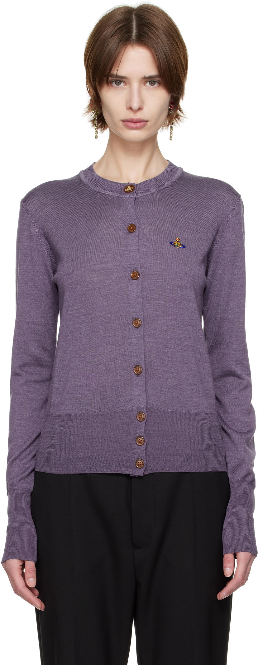 Pleteni pulover Vivienne Westwood Vivienne Westwood Bea Cardigan Lila | 1803002P-Y001A-