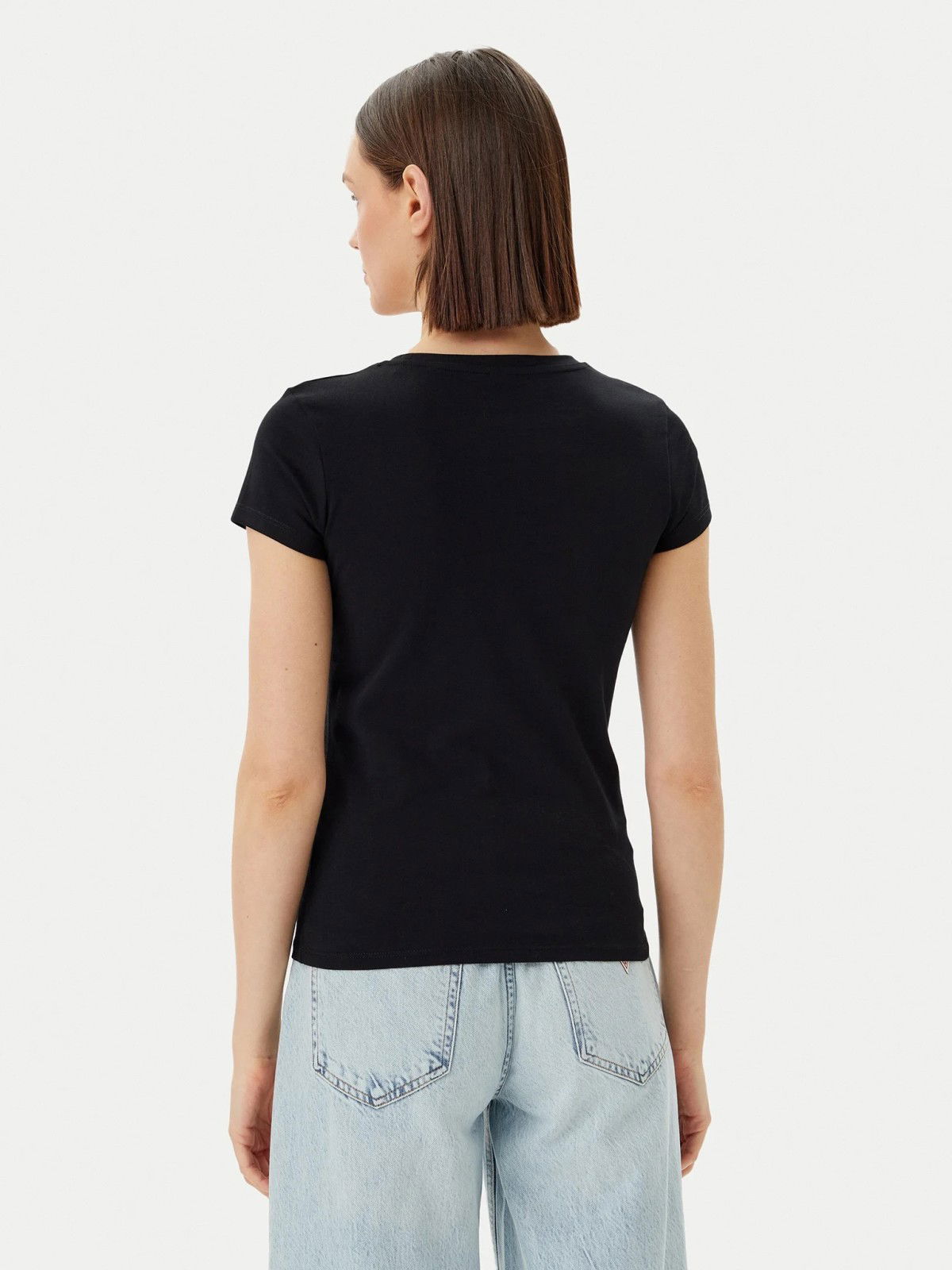 Majica GUESS Guess Rhinestone Triangle Short Sleeve T-Shirt Črna | E5GI08J1314-JBLK, 1