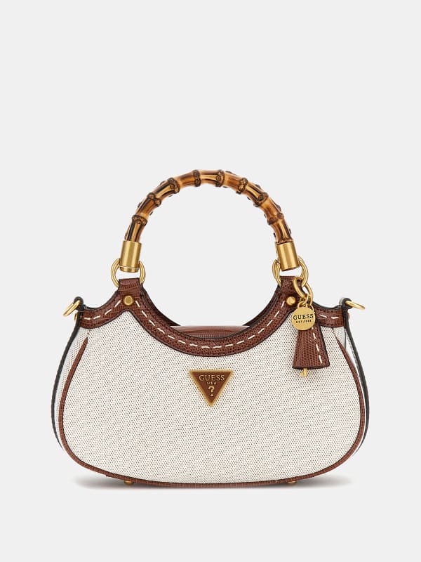 Torbica GUESS Zabry Bamboo Handbag Bela | HWBA9233760