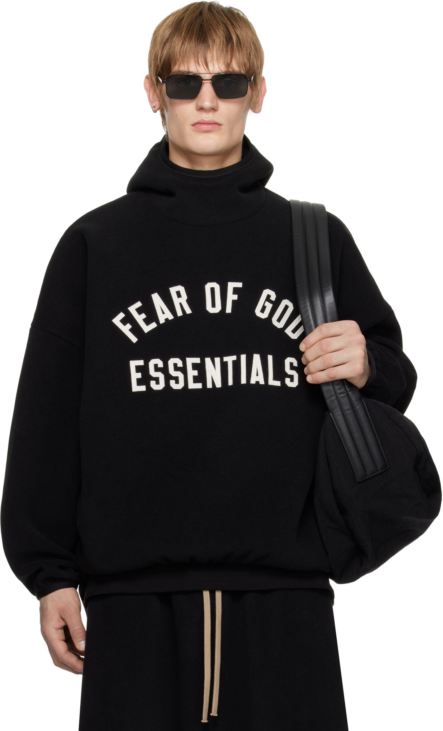 Pulover Fear of God Fear of God ESSENTIALS Brushed Hoodie Črna | 202HO246410F, 0