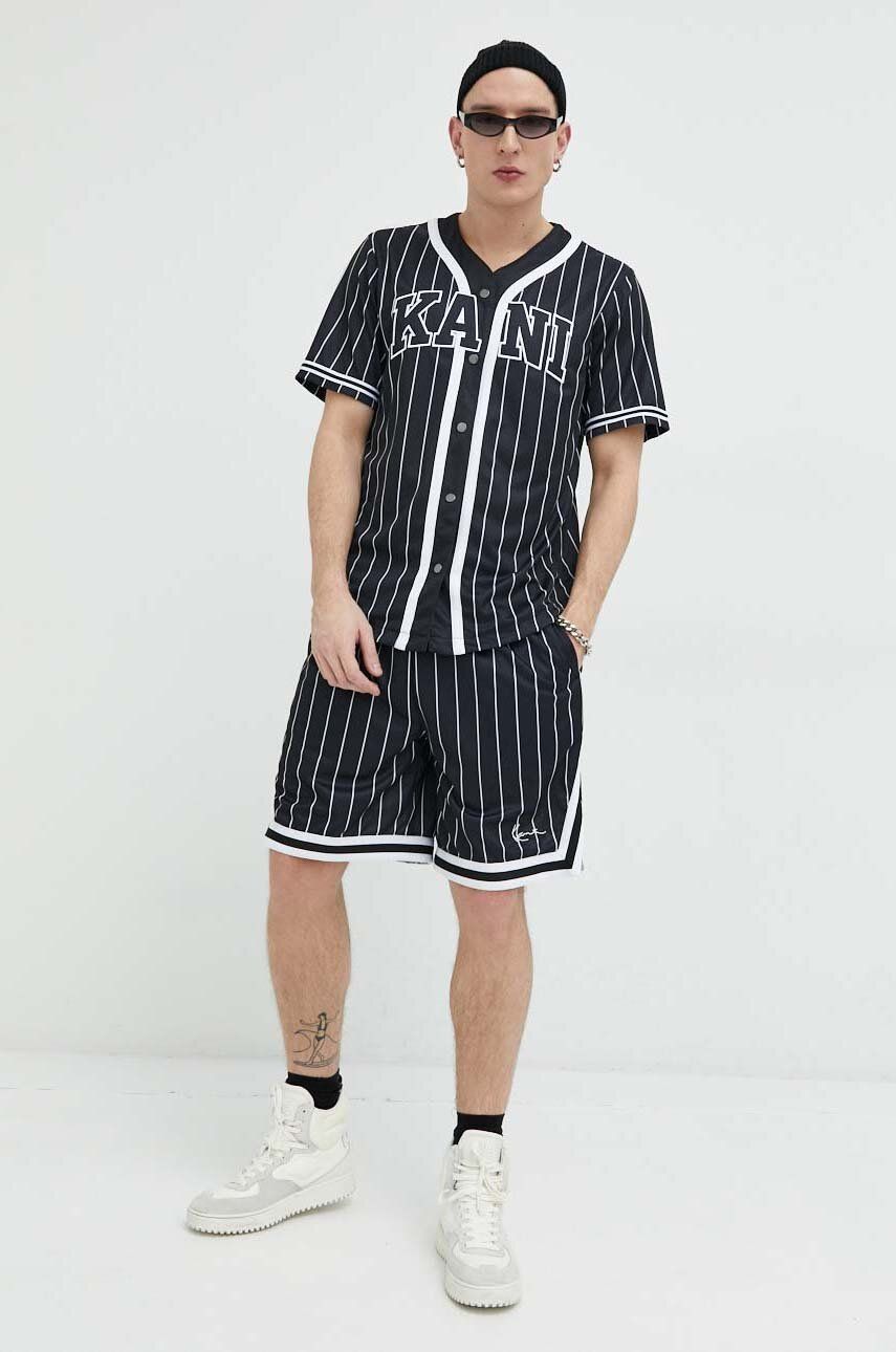 Kratke hlače Karl Kani Small Signature Pinstripe Mesh Shorts Črna | 6014920, 0