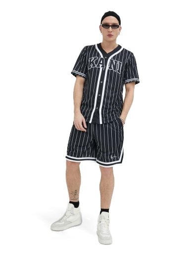 Kratke hlače Karl Kani Small Signature Pinstripe Mesh Shorts Črna | 6014920