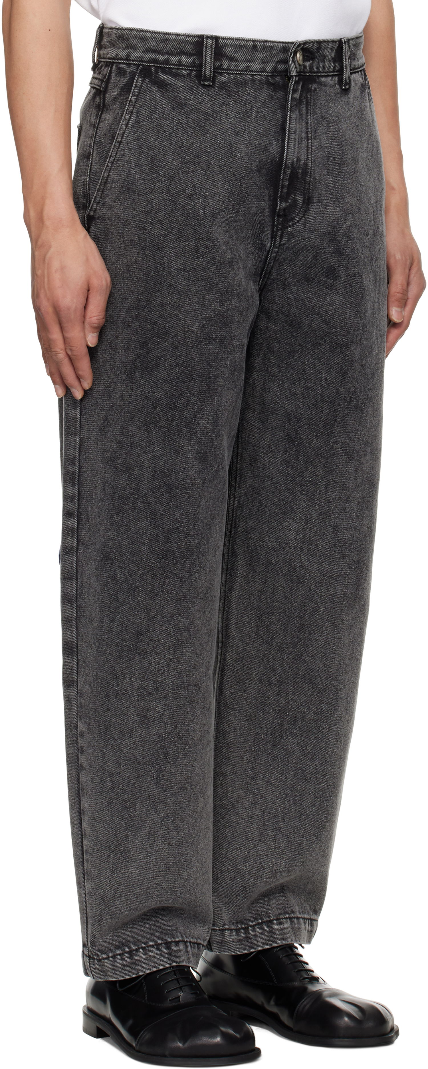 Kavbojke ADER ERROR ADER error Sig; TRS Tag 03 Wide-Leg Jeans Siva | BO42FYJE0103BK, 1